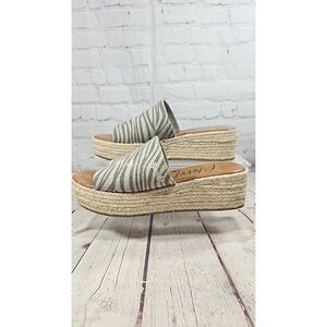 Blowfish Vegan Leigh Espadrille Slip-on Canvas Platform Sandals Women's Size 8.5